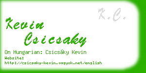kevin csicsaky business card