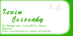 kevin csicsaky business card